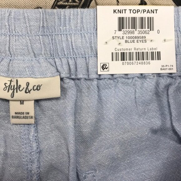 Style & Co Wide-Leg Linen Cropped Pants - Picture 5 of 7